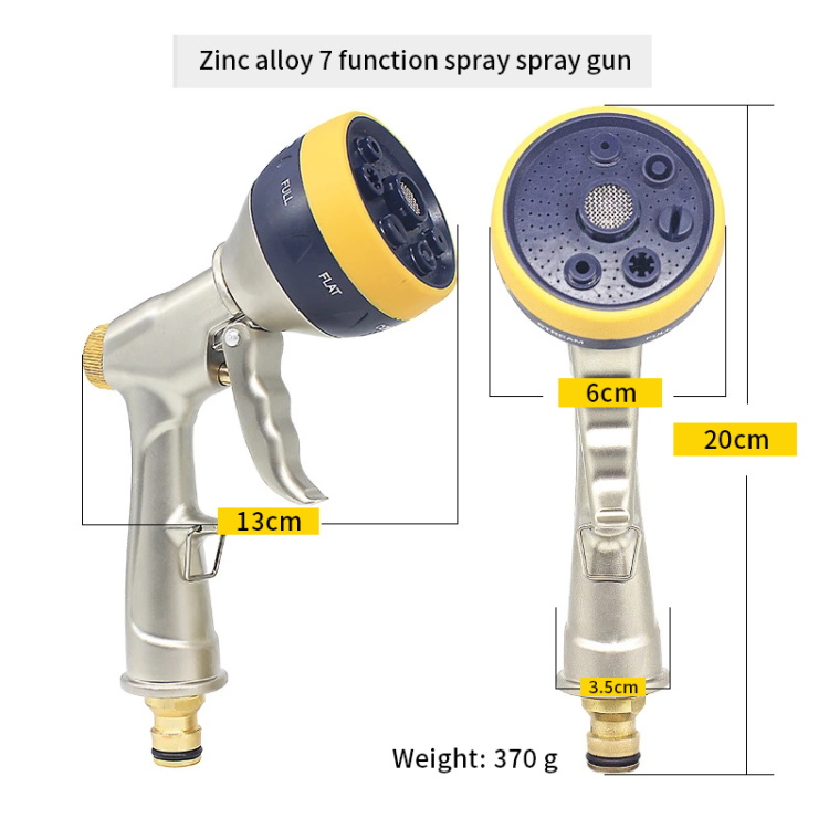 7 Patterns Extended Plastic Garden Water Guns Water Hose Nozzle