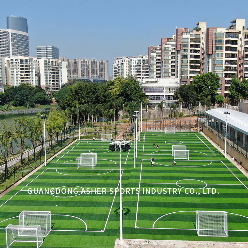 Non Woven Artificial Football Pitches Water Permeability Bottom Fake Grass Type