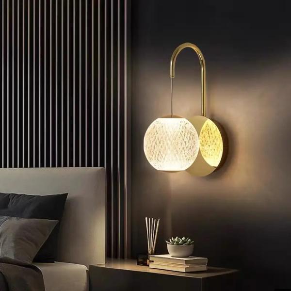 Modern Light Luxury Dragon Bead Restaurant Spherical Lamp Bedroom Wall Lamp