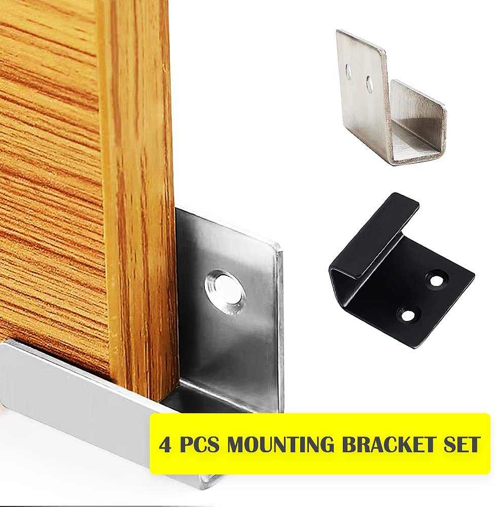 40x35mm Stainless Steel U-shaped Tile Bracket Wall Hook for Wall Display Black Silver