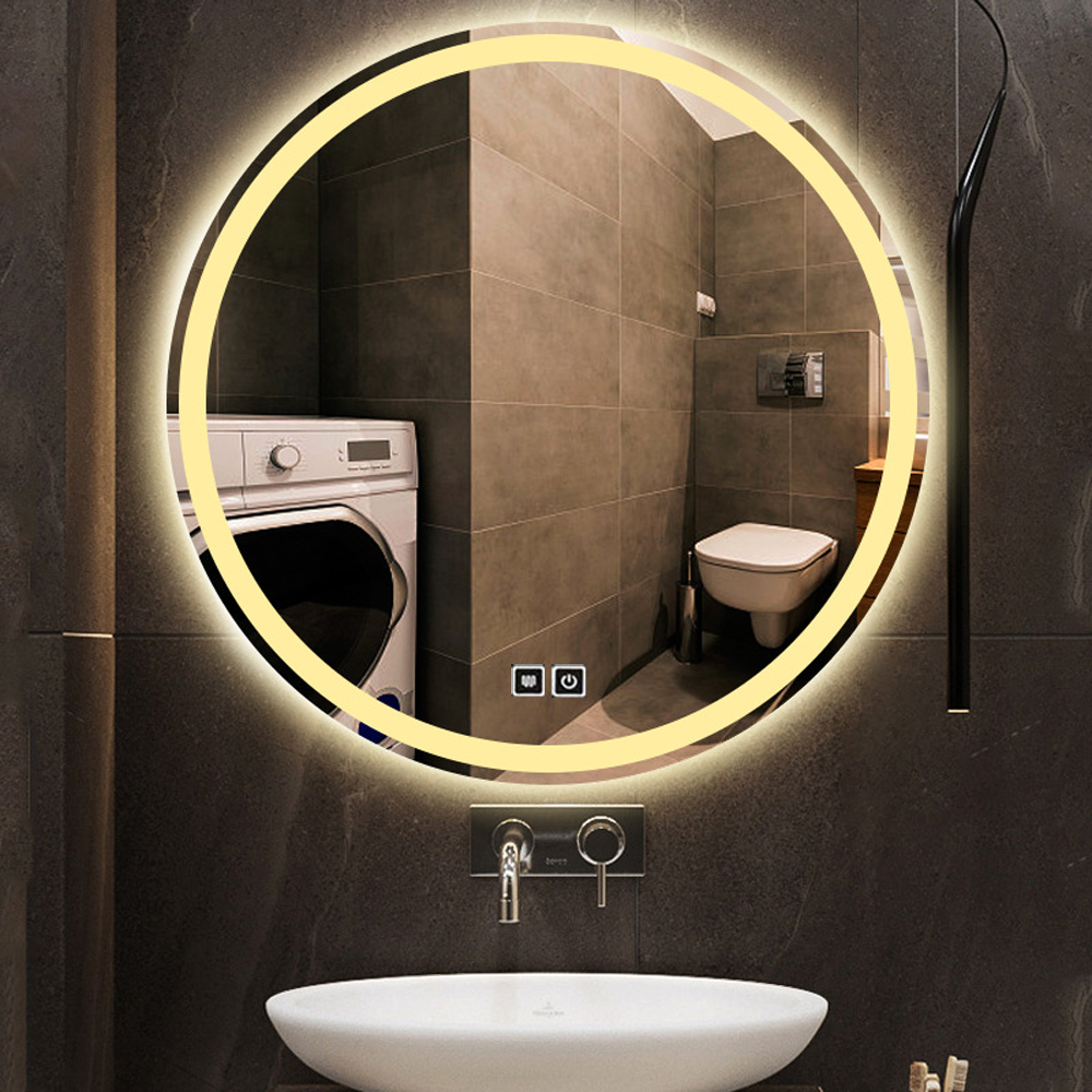 Glass Mirror LED Light Bathroom Mirror for Luxury Salon Bedroom Living Room Home Decor