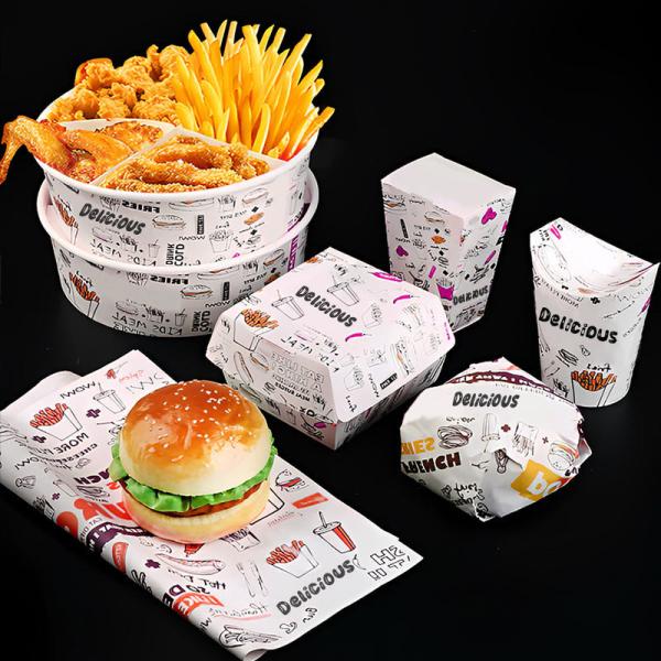 Wholesale takeaway disposable burger box eco-friendly customized fast food