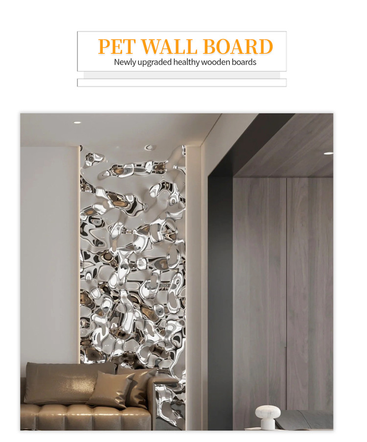 Water Ripple Panel Good Quality 1220*2440*5/8mm Flame Retardant Bamboo Charcoal Wood Eco-Friendly Decorative Water Ripple 3D Wood Plastic Bamboo