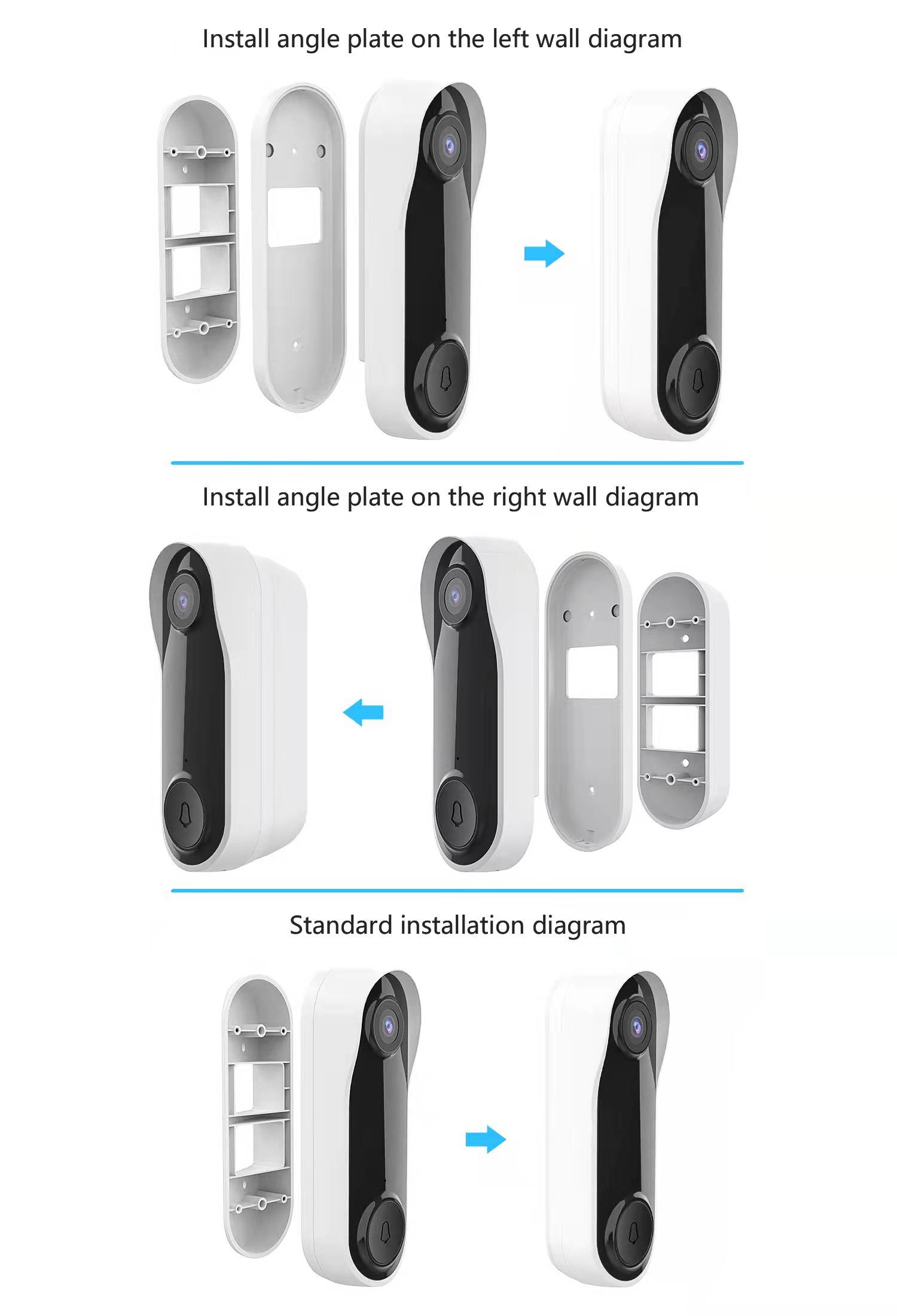 IP65 2.4G 1080P Smart Home Wireless Video Doorbell H.264 Compression