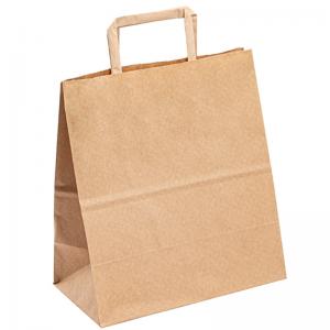 China Custom Logo Paper Recyclable Take Away Bag Packaging Kraft Paper Bags Wholesale on sale