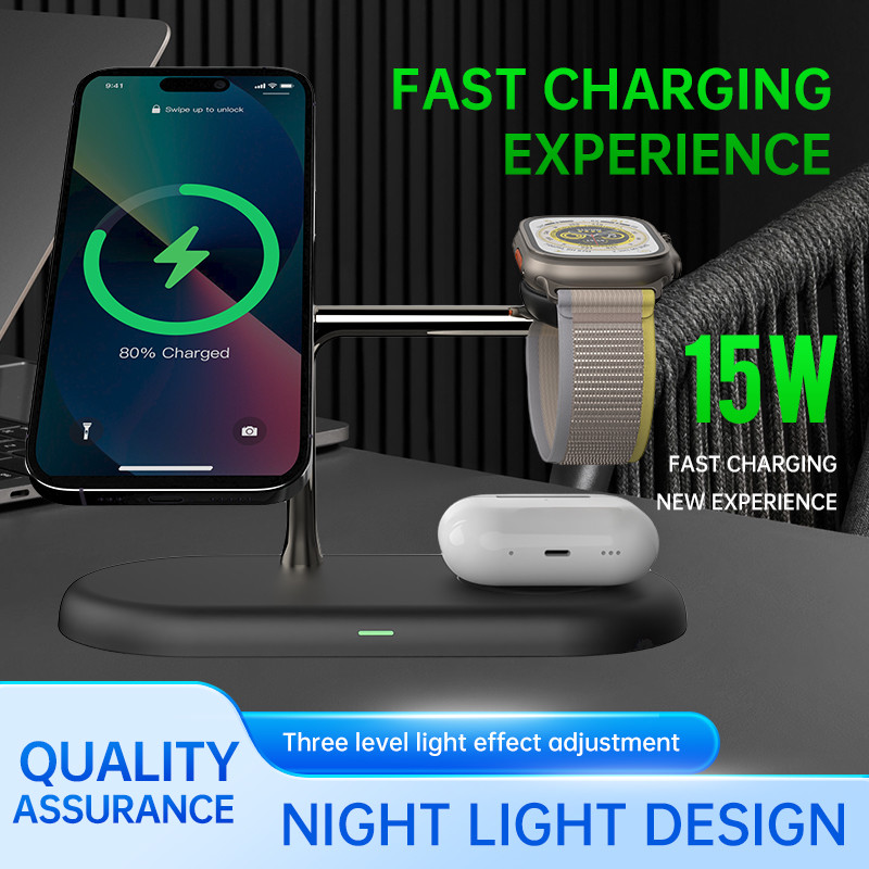 T256 Multi-functional Wireless Charger Support Apple & Samsung Devices