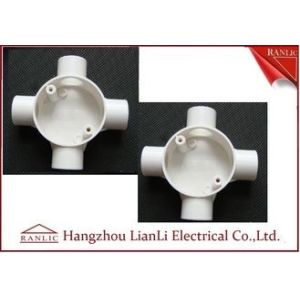 Three Way Round PVC Electrical Conduit Junction Box BS4568 Custom Made