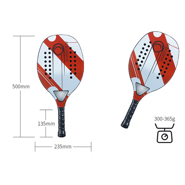 PU Beach Tennis Paddles 12K Carbon Customized Beach Ball Racket