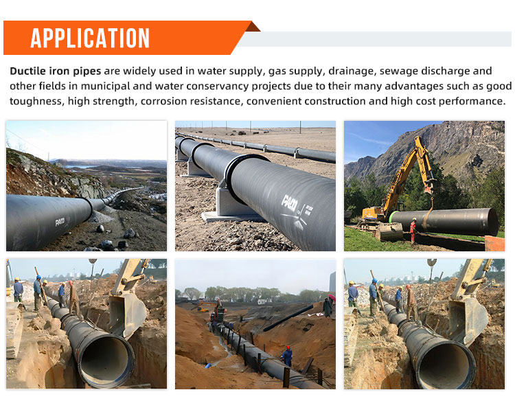 Circular Hollow Section Pipe , Ductile Iron Steel Pipe For Water Supply / Sewage Treatment
