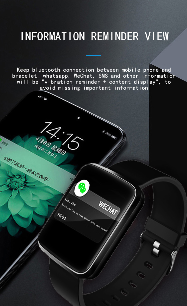 Hazel HL29 1.65 Inch Blood Oxygen Band Android Waterproof Smart Watch