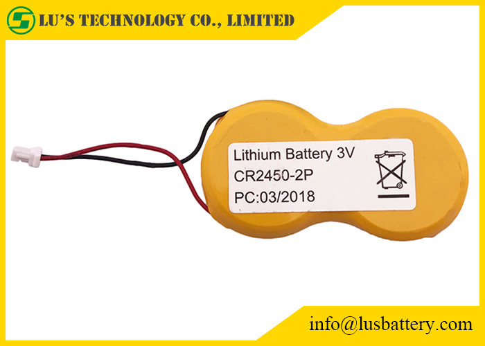 CR2450-2P Button Lithium Coin Cell 1200mah 3.0v With Wires JST Connector