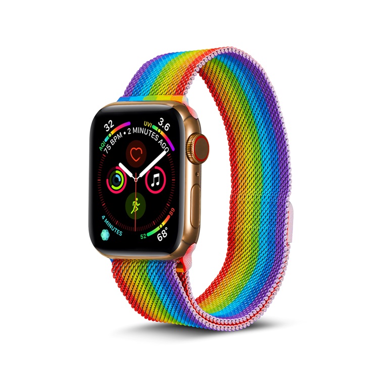 Strap Smartwatch Width 44mm Replacement Bands Magnetic Mesh Watch