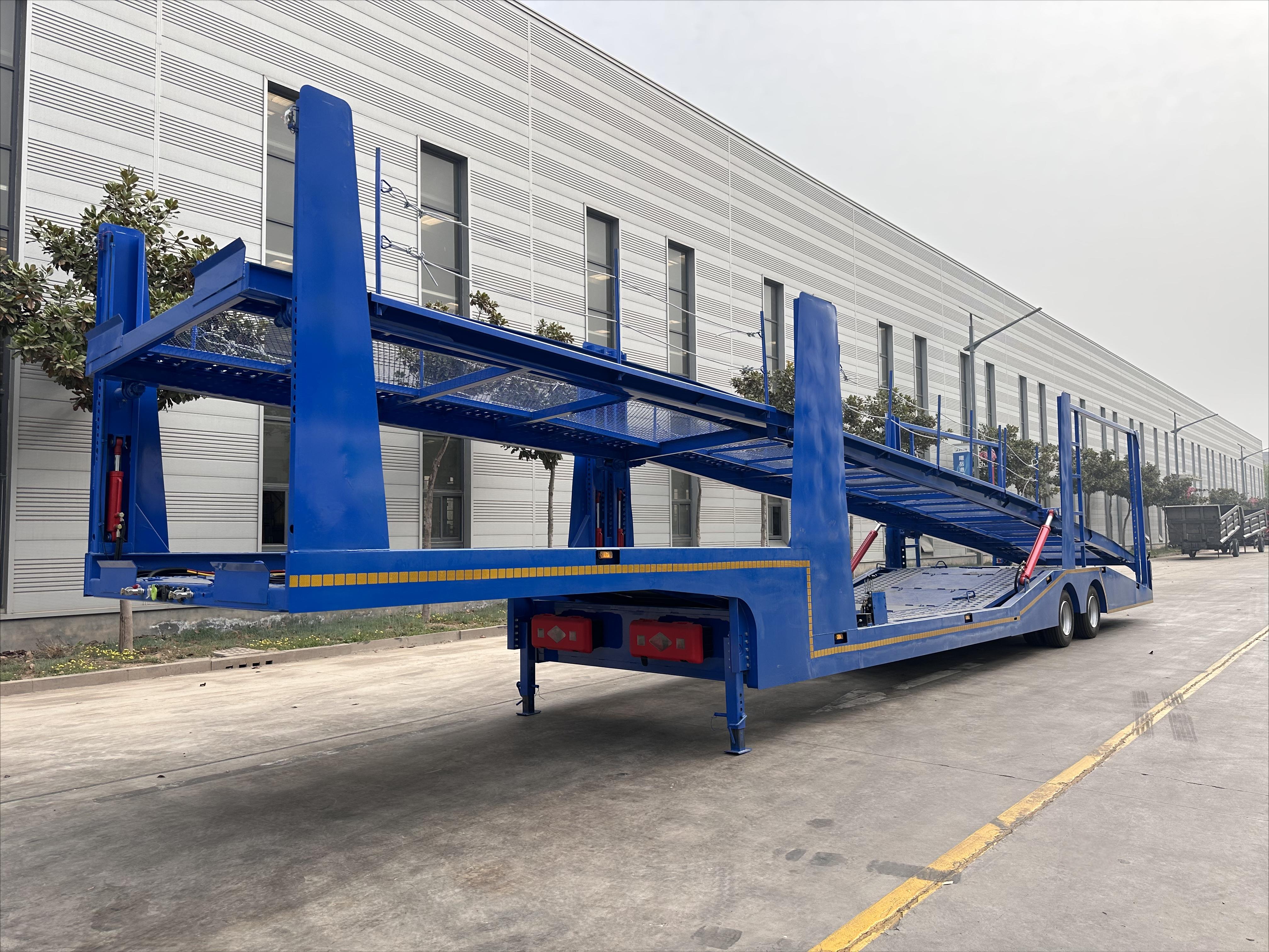 CIMC iron 2 or 3 axle 6 to 10 car double deck heavy duty vehicle large space freight truck Auto Car move transport Semi Trailer