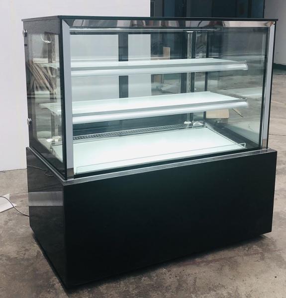 5ft Square Refrigerated Pastry Showcase , Glass Door Cake Display Fridge