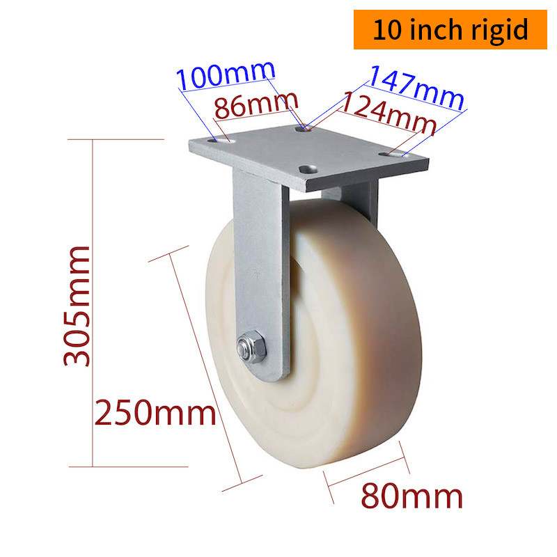 EDL 10 Inch Caster Wheel 1800kg Load Extra Heavy Duty Swivel Rigid Brake Type 9310-26