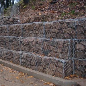 Al Zinc Caoted 3.05mm Galvanized Gabion Baskets Hexagonal 80x100mm 4x1x1m