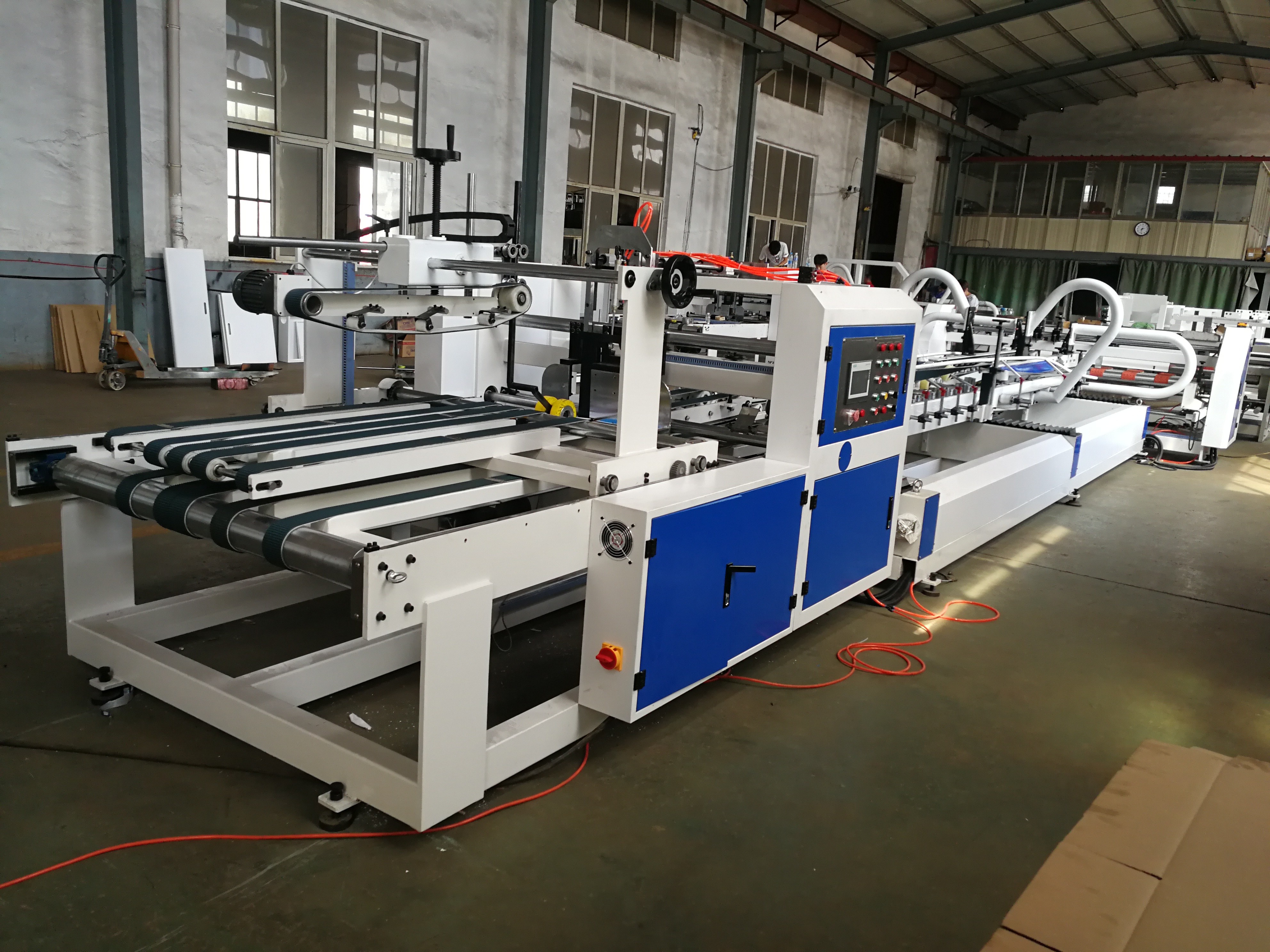 OEM Full Automatic Folder Gluer Stitcher Machine For Corrugated Box Gluing