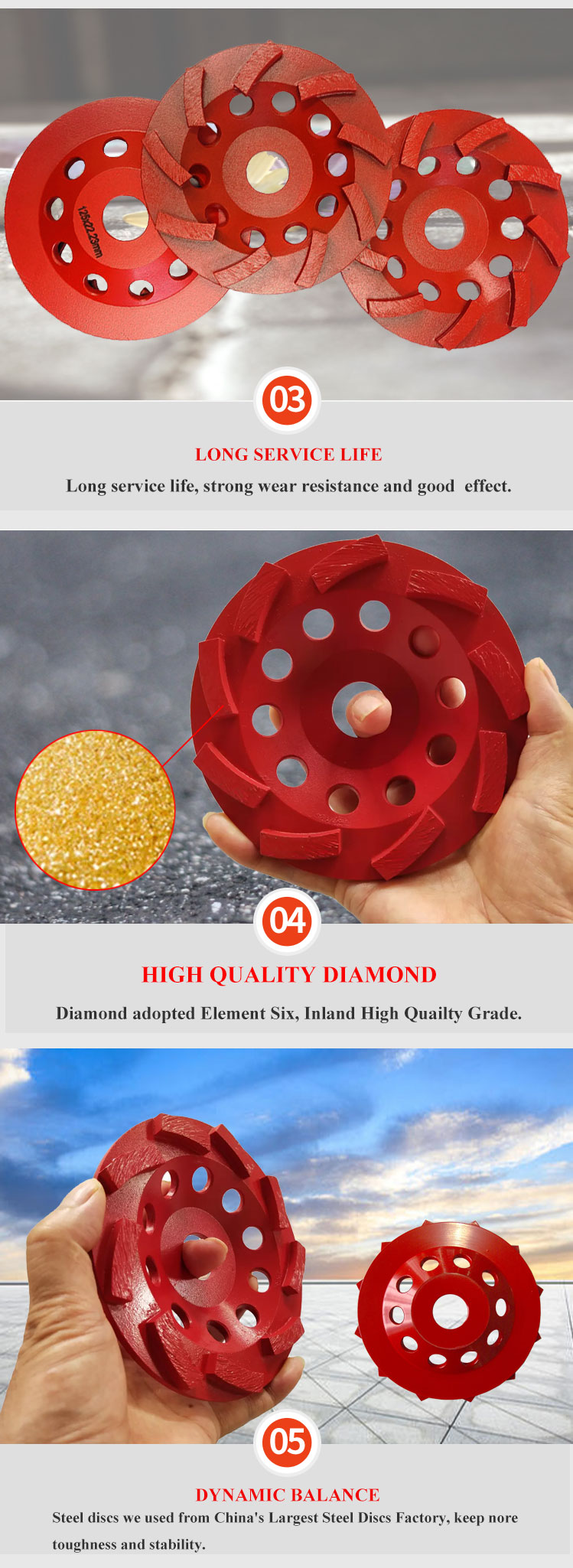 High Effective Concrete Grinding Wheel For Concrete Swirl Cup 84679910