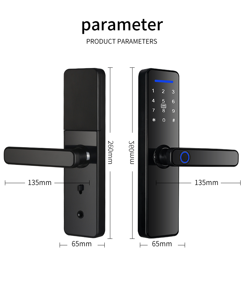 Qleung S811 High Quality Smart Digital Fingerprint Door Lock Tuya Wifi TTlock Remote Control Smart Home Door Lock