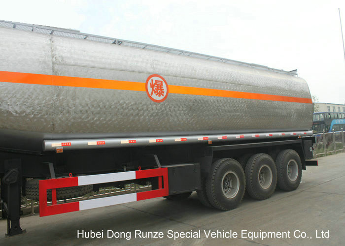 Liquid Alkali Tanker Trailer With Stainless Steel Polished Tank For Sodium Hydroxide