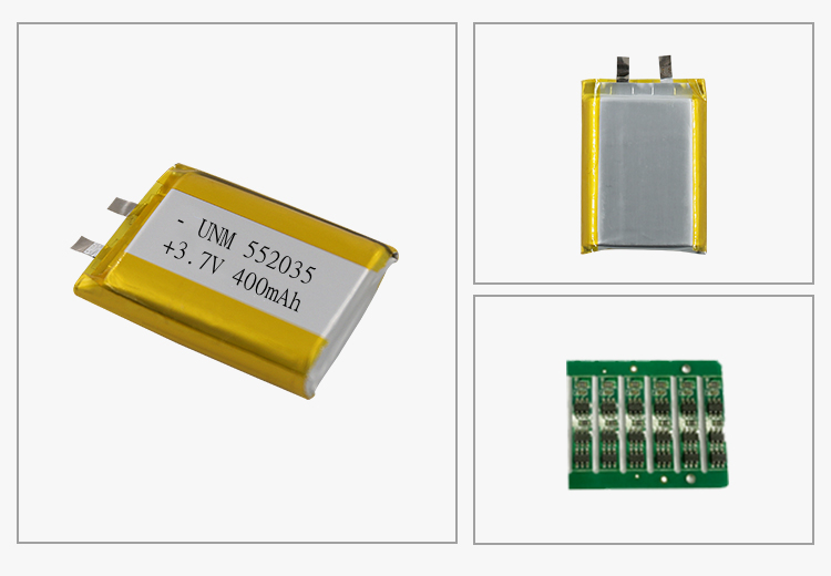  3.7V Rechargeable Lithium Ion Polymer Battery 552035 400mAh Li Po Battery for Wireless Device