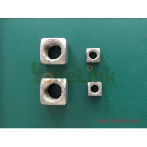 Hot forging square nut 1 1/2'' big size with tapped thread
