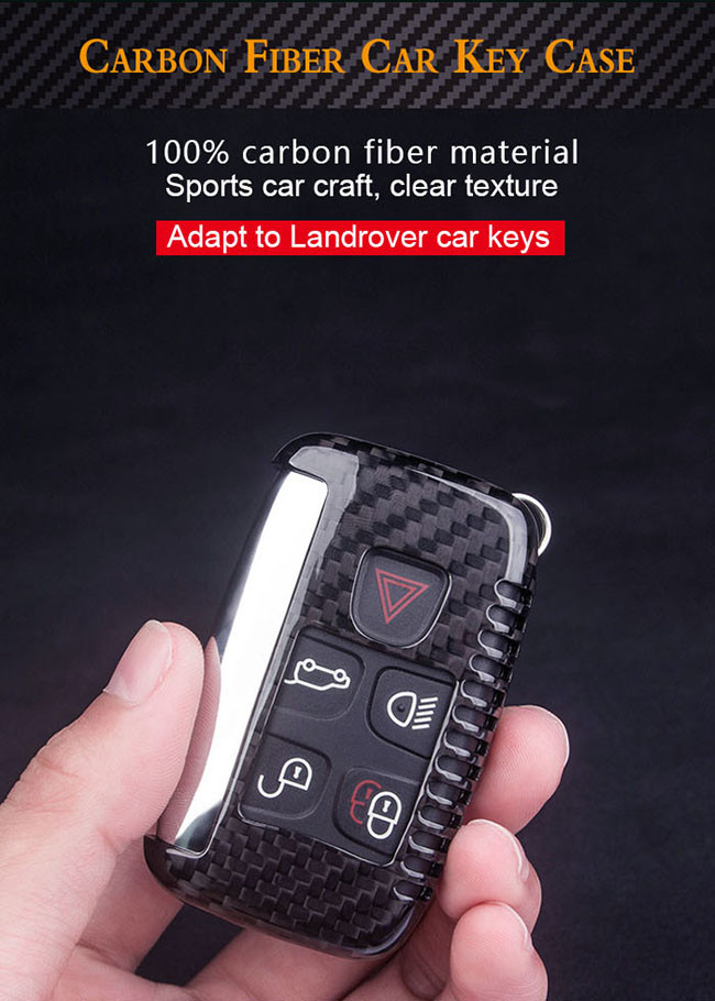 100% Real Landrover Shockproof Carbon Fiber Car Key Case