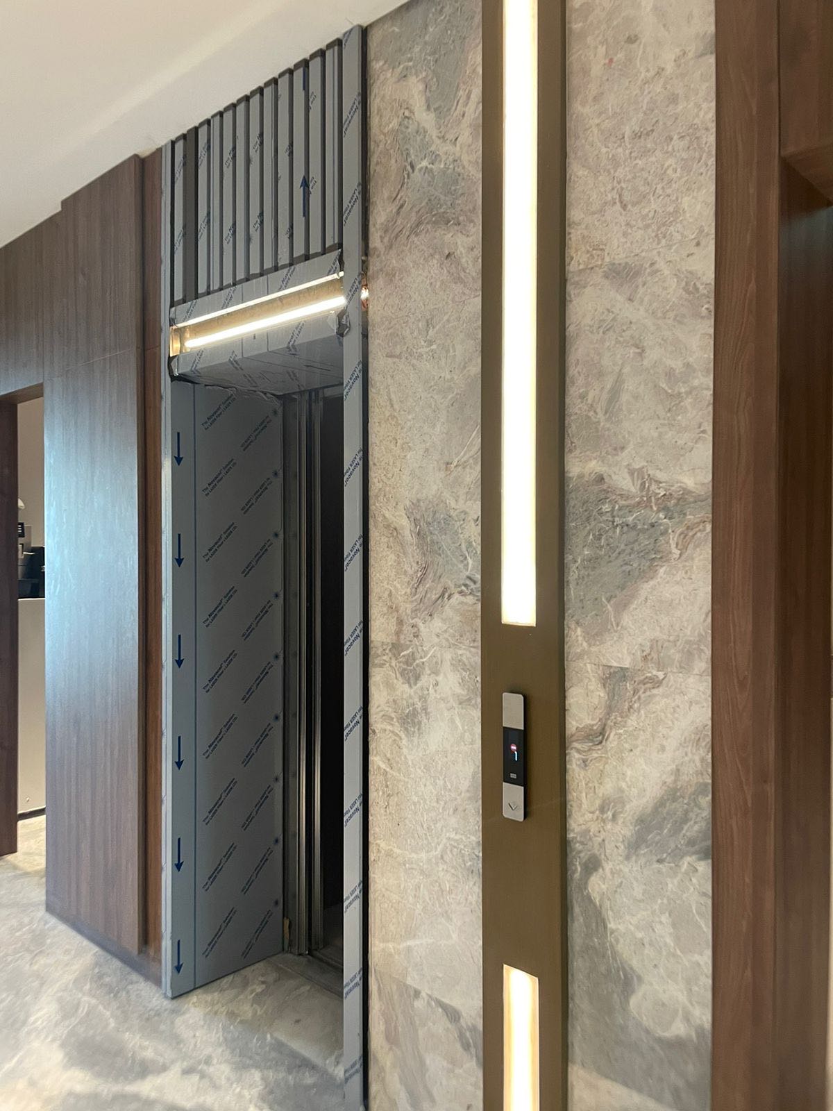 Architectural Cladding For Elevator Cabinet , Metal Wall Panel Cladding For Lift Door