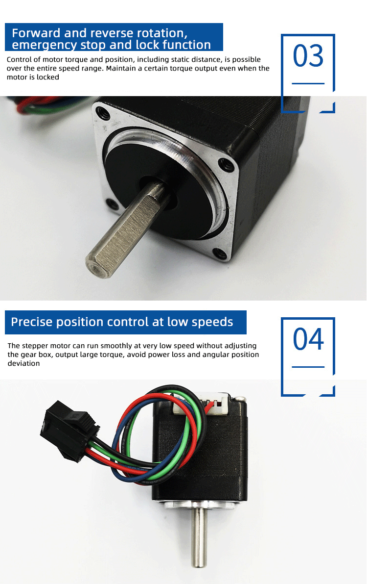 Faradyi Stepper Motor High Torque with High Precision Micro Stepper Motor Nema 11 1.8 Degree for 3D Printer Black Custom X27 168