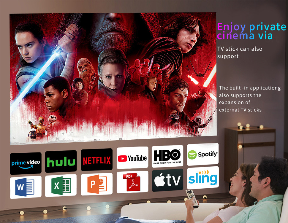 Full Hd Cinema 1080p Movie Android 9 Smart Led Lcd 4k Projector 400 ANSI Lumens