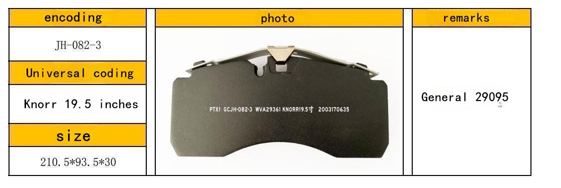 Knorr Bremse 19.5" Brake Pad Set For Bus & Truck WVA 29361