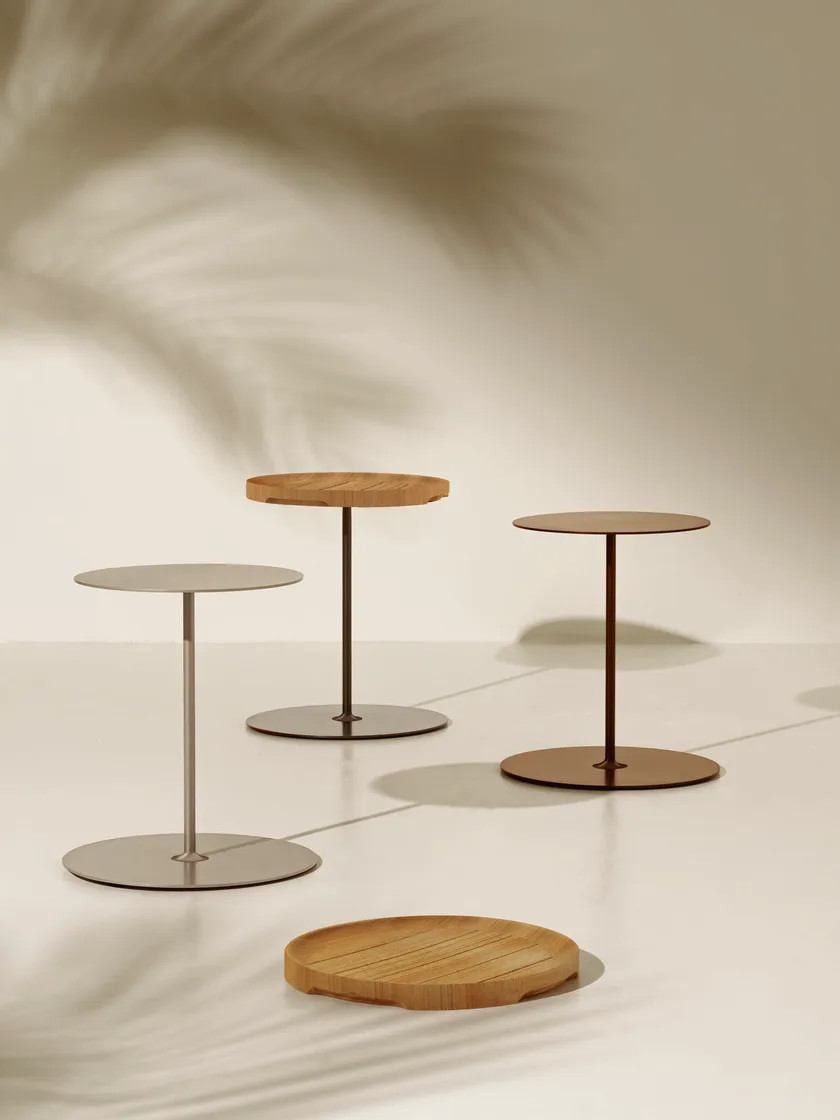 Plywood Small Side Coffee End Table Wooden Top Steel Base Tables For Lounge