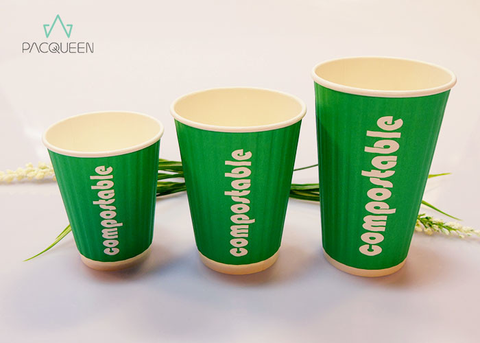 Double / Ripple Custom Disposable Paper Cups Heat Resistant Eco Friendly
