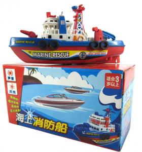 China Popular children's toys wholesale electric fireboat spraying water with light music model on sale