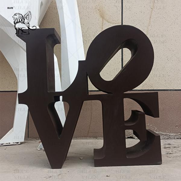 Corten Steel LOVE Sculpture Garden Metal Art Abstract Home Decoration Modern Pop