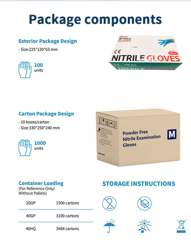 Ce Fda Approved 240MM Medical Nitrile Gloves small medium large size