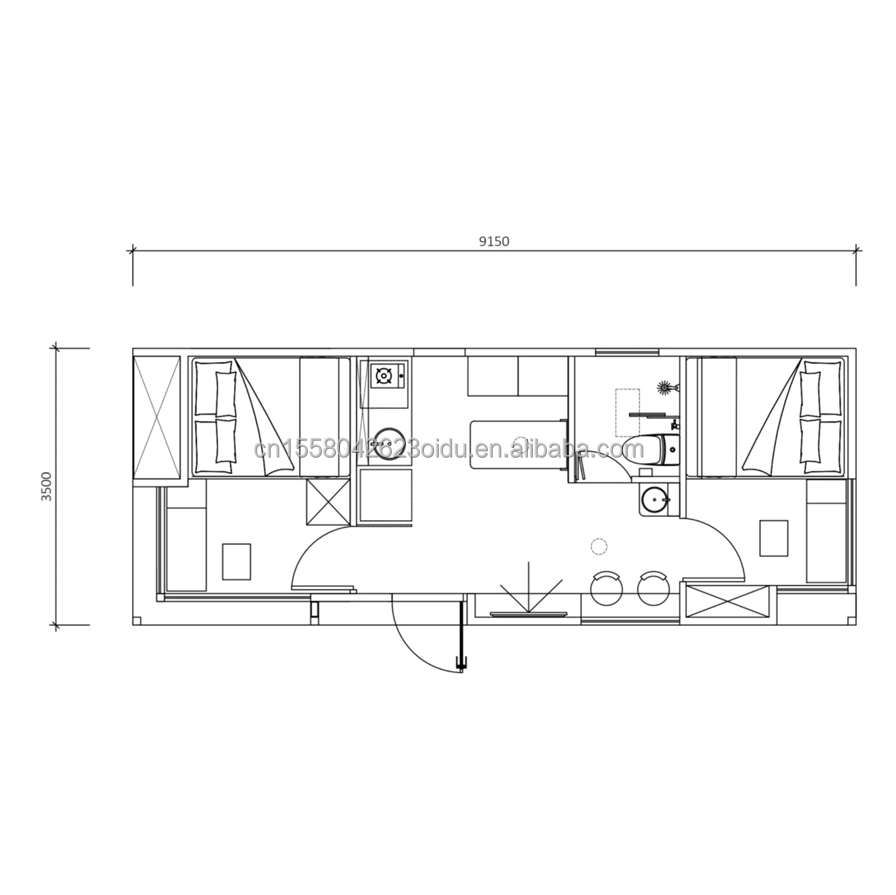 Expandable Container House for Hotel Accommodation Solution in Modern Design Villa Kitchen Application