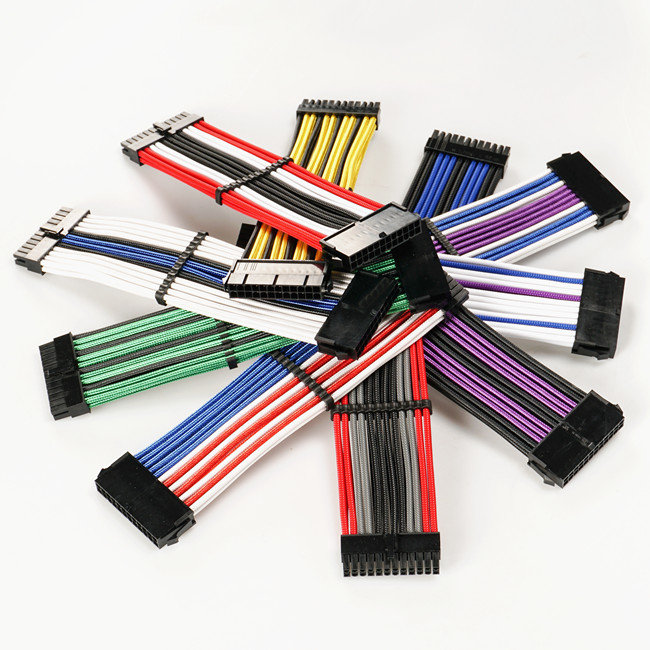 PSU Cable Kit 24pin ATX 8pin PCI-E 8pin To 6+2 To 6+2 6pin PCI-E To 2 * Large 4P Puncture To Small 4P soft silicone cable