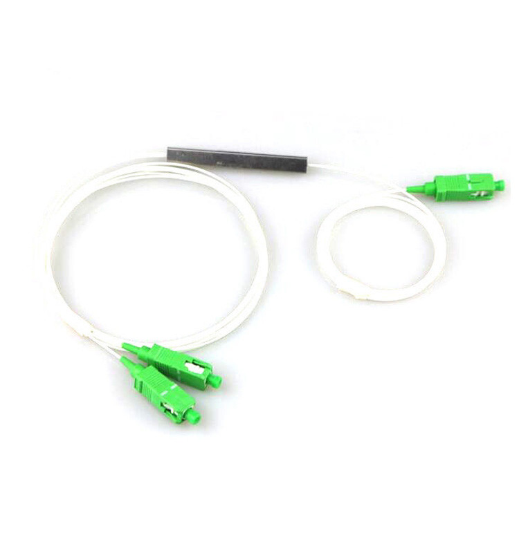  1x2 PLC Splitter SC APC , 0.9mm Single Mode Splitter LSZH Fiber Manufactures