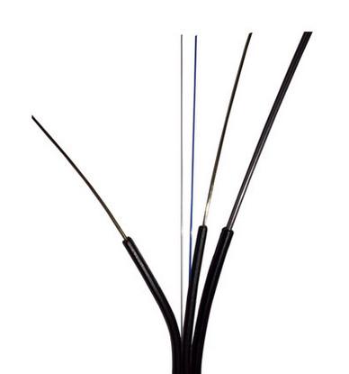 Outdoor Fiber Optic Drop Cable 2 Core Black Color UV And Flame Resistant LSZH