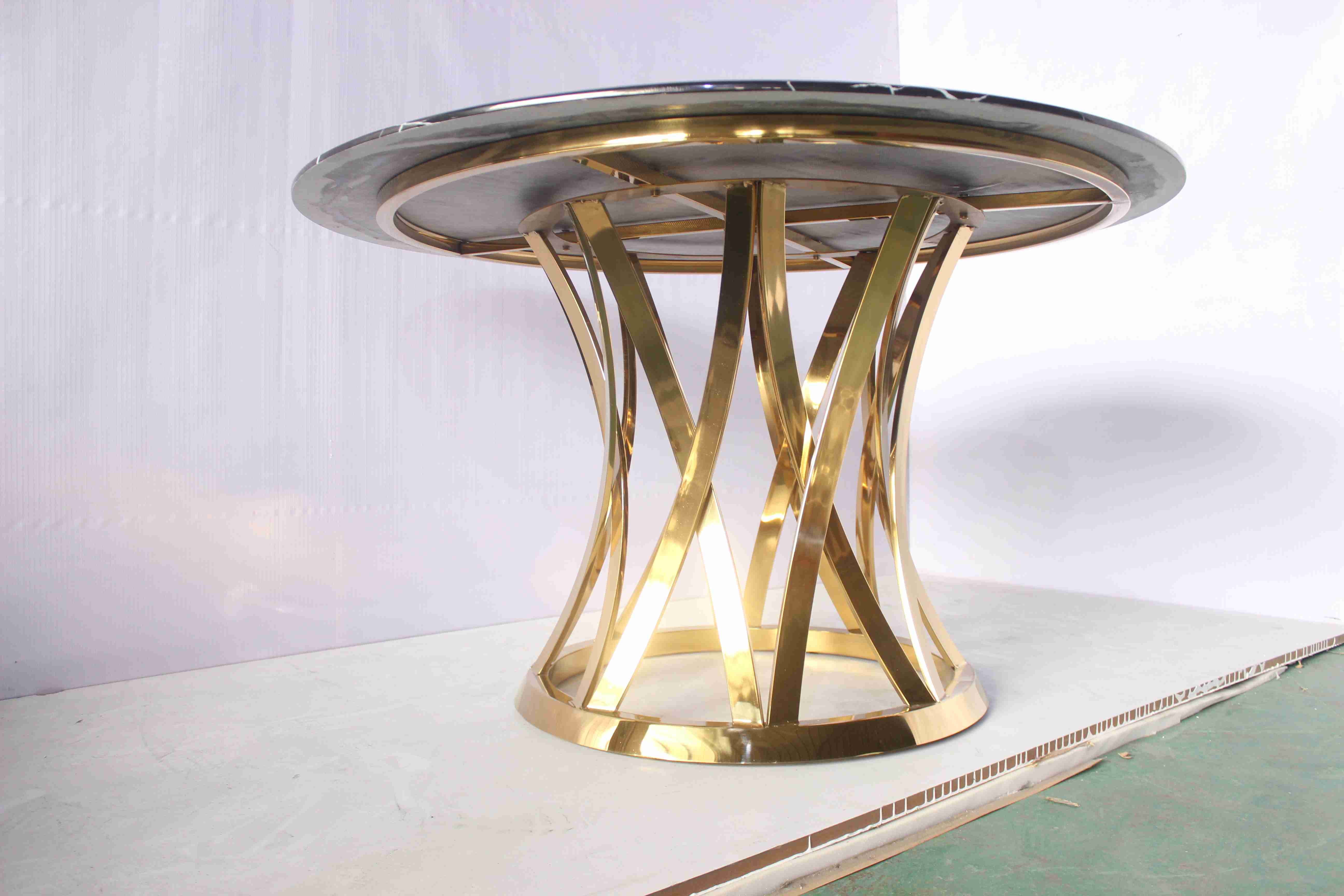 Round Luxury Center Table Side Table With Marble Top