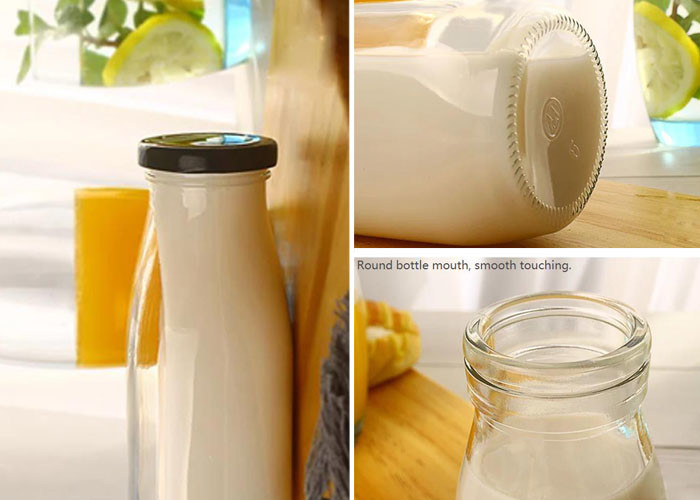 200ml 250ml 350ml Glass Juice Bottles , Unique Glass Drinking Bottles