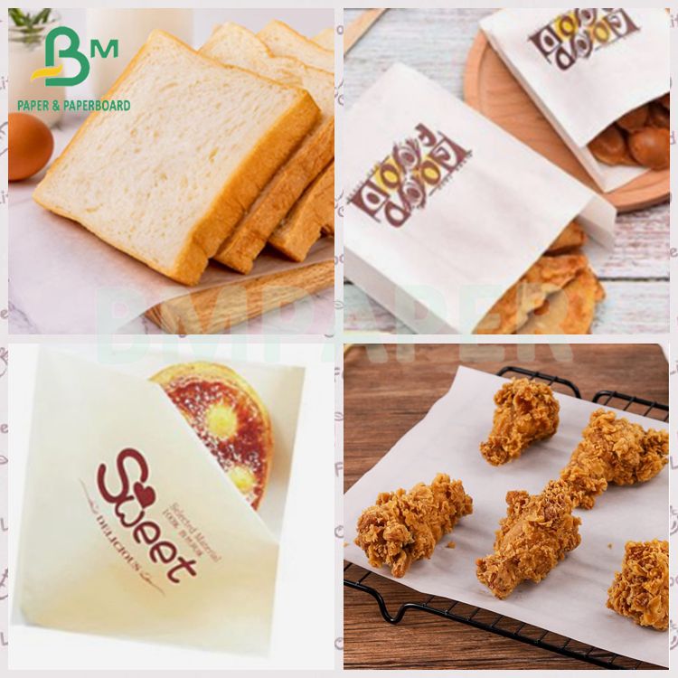 Excellent Processability 60gsm White Greaseproof Paper For Food Snack Packaging