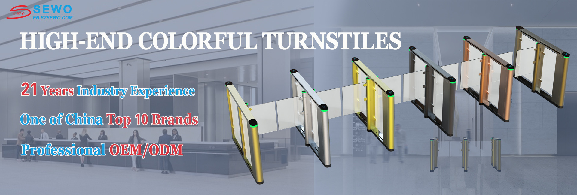 Luxury Pedestrian Speed Gate Turnstile For Hotel Commercial Building Apartment