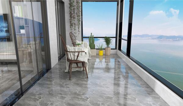 Marble Look Gray Matt Glazed Ceramic Rustic Tiles For Indoor Bathroom And