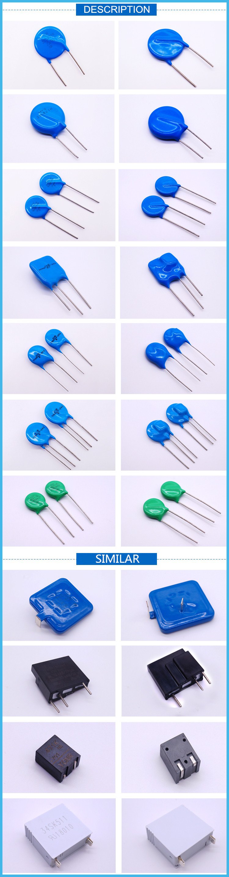32D431K 32mm Screw Mounting High Energy Varistor 25KA SIOV Metal Oxide Varistors