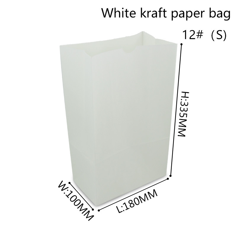 Recyclable 60gsm 70gsm White Kraft Paper Carry Bags For Food Packaging