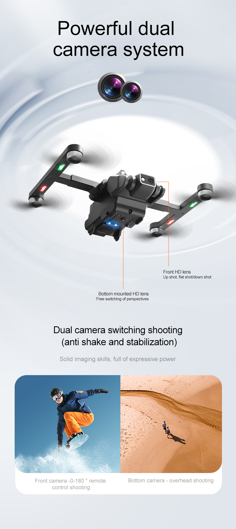 Rg700 Hd 4k Dual Camera Drone with Gps Wifi Transmission and Four Side Obstacle Avoidance Beginner Operator Skill Level