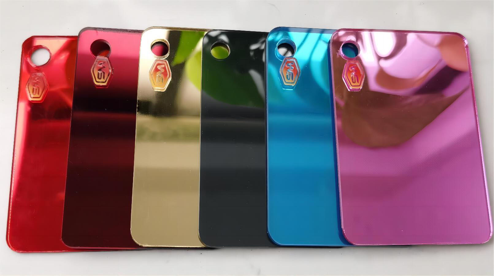 Adhesive Coloured Mirror Acrylic Gold Silver With PE Film Plastic Board Panels