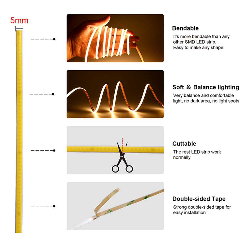 110v220v 10mm 180leds 6500K IP67 Waterproof Die-Cutting Board SMD2835 Led Strip Light